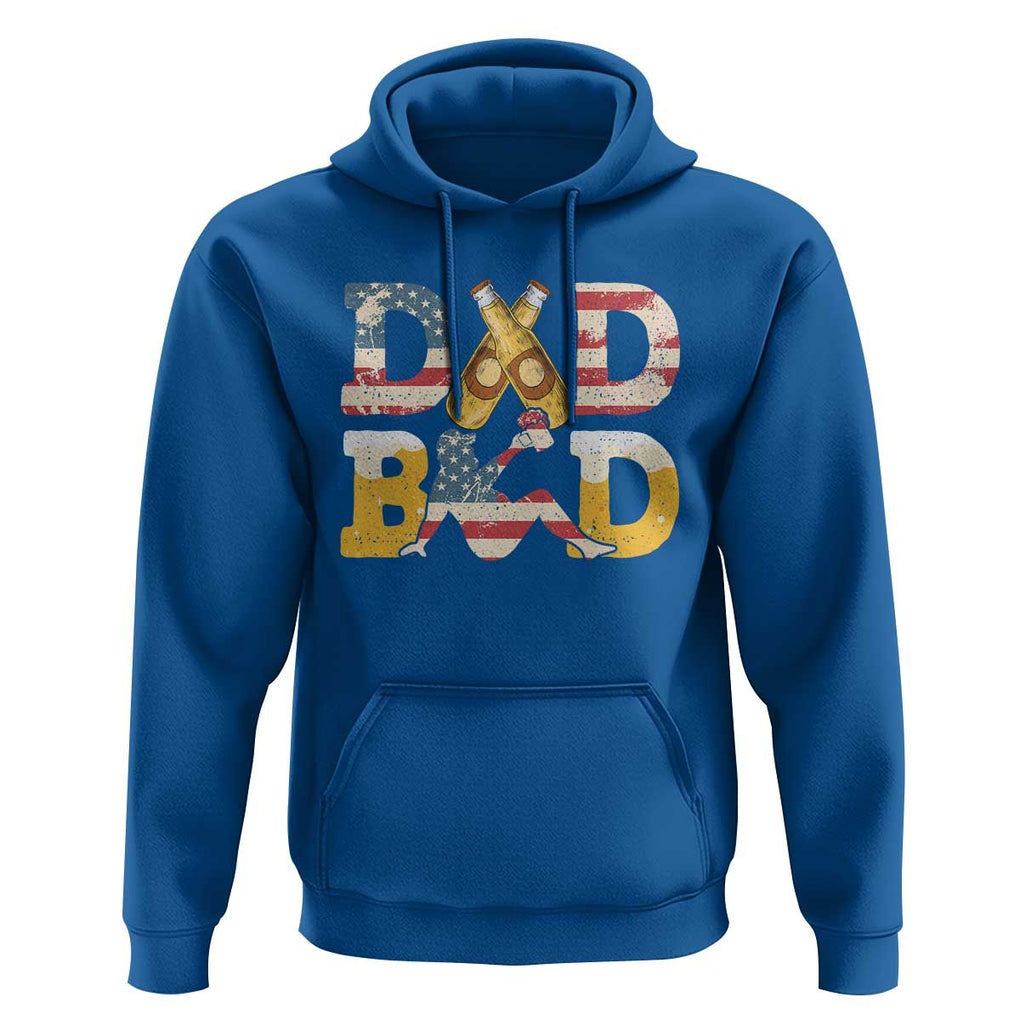 Funny Drinking Dad Hoodie Dad Bod Father Figure Beer Love American Flag TS02 Royal Blue Print Your Wear