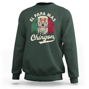 Mexican Dad Sweatshirt El Papa Mas Chingon Regalos Para Papa Dia Del Padre Mexicano TS02 Dark Forest Green Printyourwear