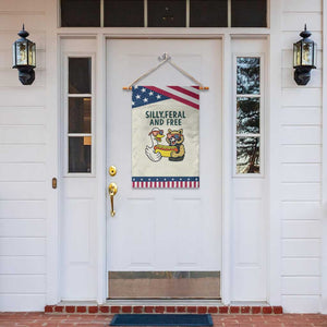 Silly Feral and Free Garden Flag Funny Goose and Raccoon 4th of July Patriotic TS02 Print Your Wear