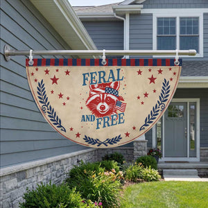 Funny Feral and Free Raccoon Patriotic Fan Flag Bandana Animal 4th of July US Flag TS02 2pcs pack Laurel Tan Print Your Wear