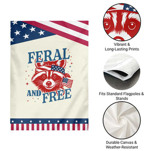 Funny Feral and Free Raccoon Garden Flag Patriotic Bandana Animal 4th of July US Flag TS02 Print Your Wear