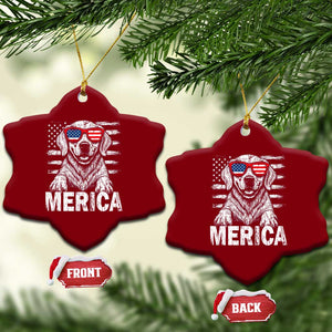 Merica Golden Retriever Ceramic Ornament Patriotic Dog US Flag 4th Of July TS02 Print Your Wear