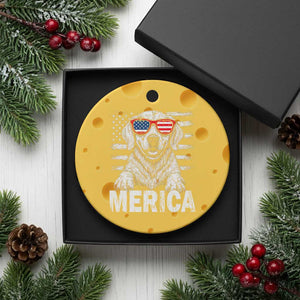 Merica Golden Retriever Ceramic Ornament Patriotic Dog US Flag 4th Of July TS02 1pc Yellow Cheese Print Your Wear