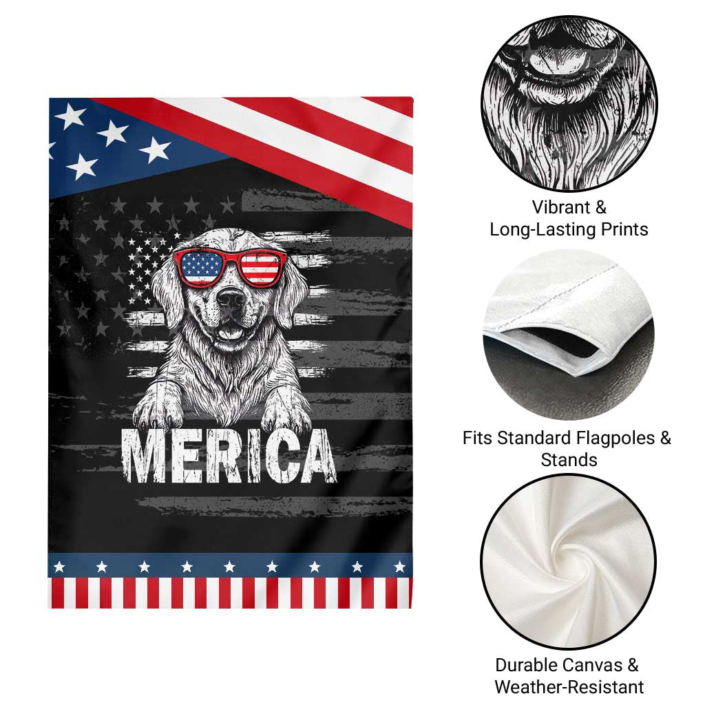 Merica Golden Retriever Garden Flag Patriotic Dog US Flag 4th Of July TS02 Print Your Wear