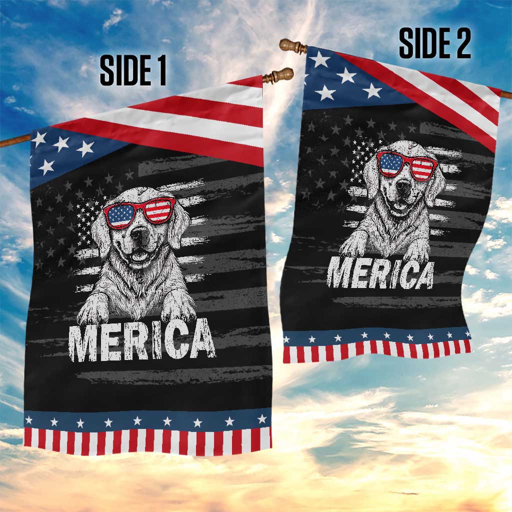 Merica Golden Retriever Garden Flag Patriotic Dog US Flag 4th Of July TS02 Print Your Wear