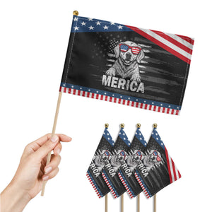 Merica Golden Retriever Patriotic Handheld Flag Patriotic Dog US Flag 4th Of July TS02 Print Your Wear