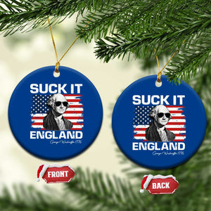 Funny George Washington Ceramic Ornament Suck It England Bold Patriotic 4th of July 1776 TS02 1pc Blue Print Your Wear
