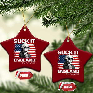 Funny George Washington Ceramic Ornament Suck It England Bold Patriotic 4th of July 1776 TS02 Print Your Wear