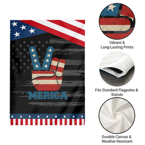 Vintage ‘Merica Peace Sign Garden Flag Retro Patriotic 4th of July USA Flag TS02 Print Your Wear
