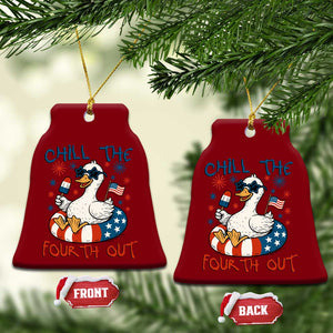 Funny Goose 4th of July Ceramic Ornament Chill the Fourth Out Patriotic Humor with Summer Vibes TS02 Print Your Wear