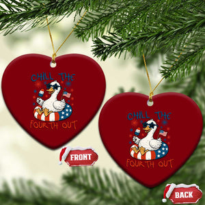 Funny Goose 4th of July Ceramic Ornament Chill the Fourth Out Patriotic Humor with Summer Vibes TS02 Print Your Wear