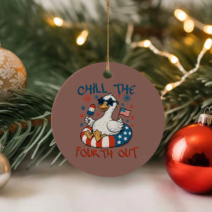 Funny Goose 4th of July Ceramic Ornament Chill the Fourth Out Patriotic Humor with Summer Vibes TS02 1pc Mocha Print Your Wear