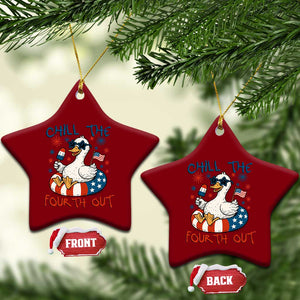 Funny Goose 4th of July Ceramic Ornament Chill the Fourth Out Patriotic Humor with Summer Vibes TS02 Print Your Wear