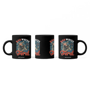 Red White and Feral Raccoon Coffee Mug Funny Patriotic Fireworks Wild 4th of July Vibes TS02 Print Your Wear