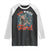 Red White and Feral Raccoon Raglan Shirt Funny Patriotic Fireworks Wild 4th of July Vibes TS02 Black White Print Your Wear