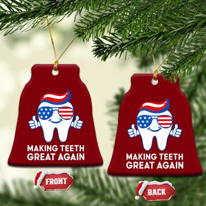 Funny Patriotic Dentist Ceramic Ornament Making Teeth Great Again America Oral Health Toothpaste Hair TS02 Print Your Wear