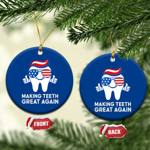 Funny Patriotic Dentist Ceramic Ornament Making Teeth Great Again America Oral Health Toothpaste Hair TS02 1pc Blue Print Your Wear
