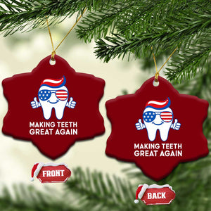 Funny Patriotic Dentist Ceramic Ornament Making Teeth Great Again America Oral Health Toothpaste Hair TS02 Print Your Wear