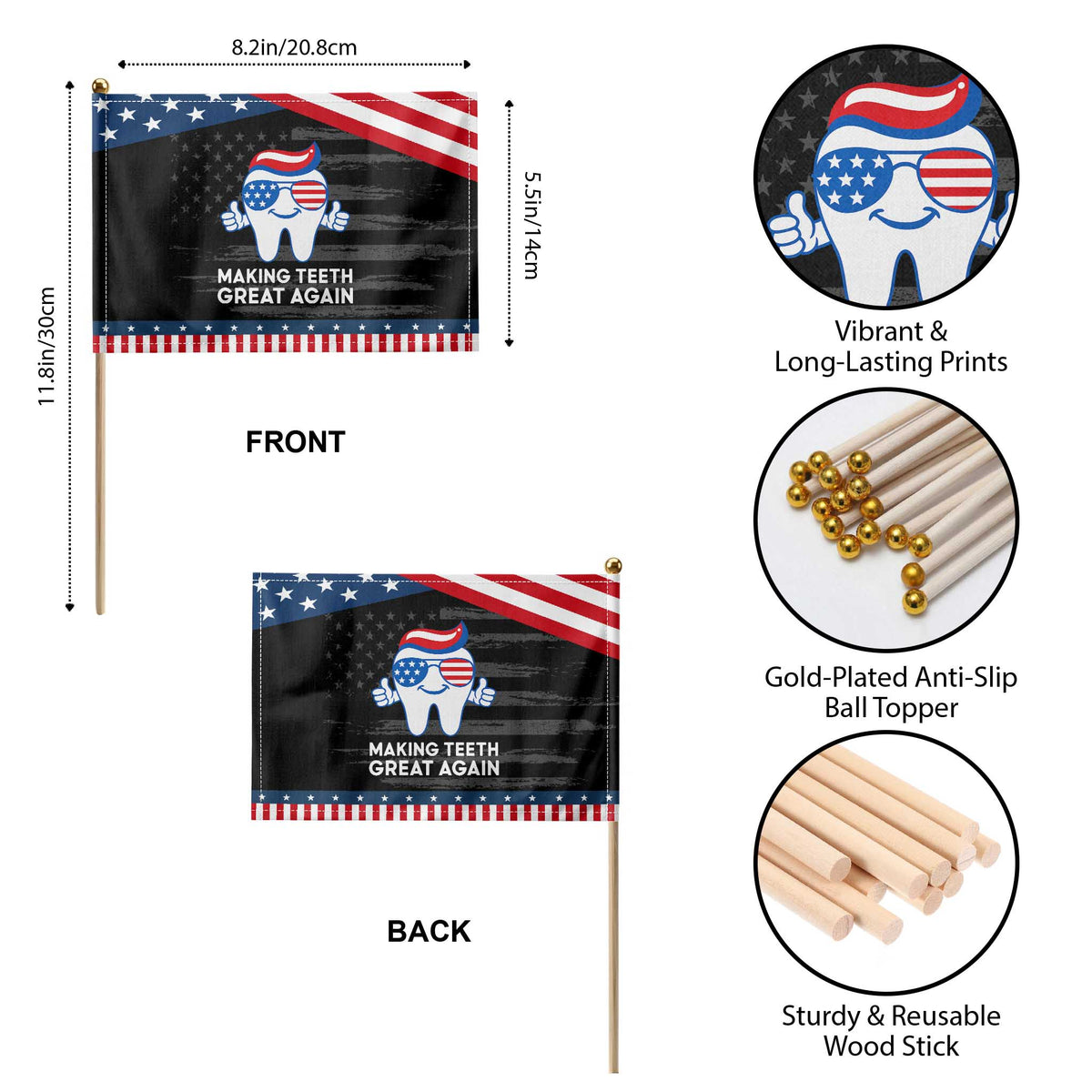 Funny Patriotic Dentist Patriotic Handheld Flag Making Teeth Great Again America Oral Health Toothpaste Hair TS02 Print Your Wear