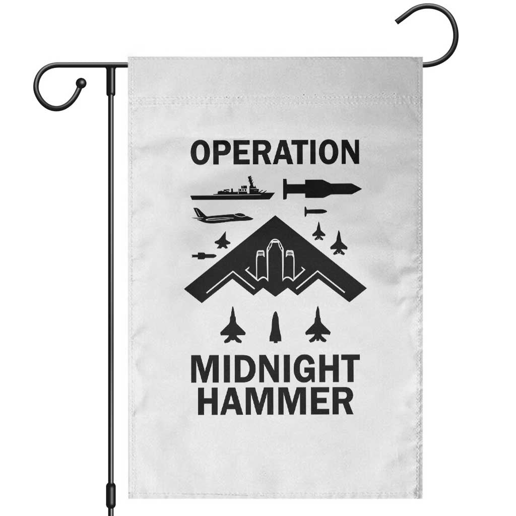 Operation Midnight Hammer Military Garden Flag Tactical Warfare Jets Bombers TS02 White Print Your Wear