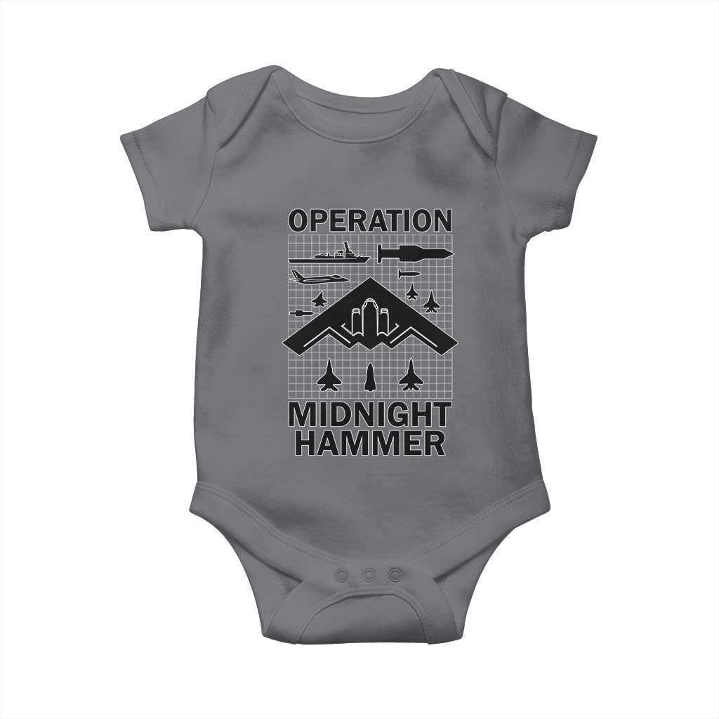 Operation Midnight Hammer Military Baby Onesie Tactical Warfare Jets Bombers TS02 Charcoal Print Your Wear