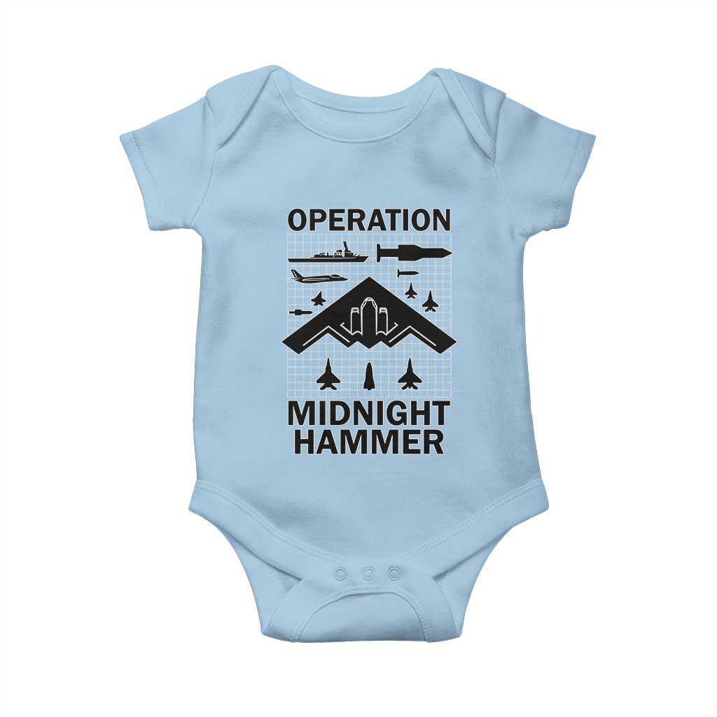 Operation Midnight Hammer Military Baby Onesie Tactical Warfare Jets Bombers TS02 Light Blue Print Your Wear