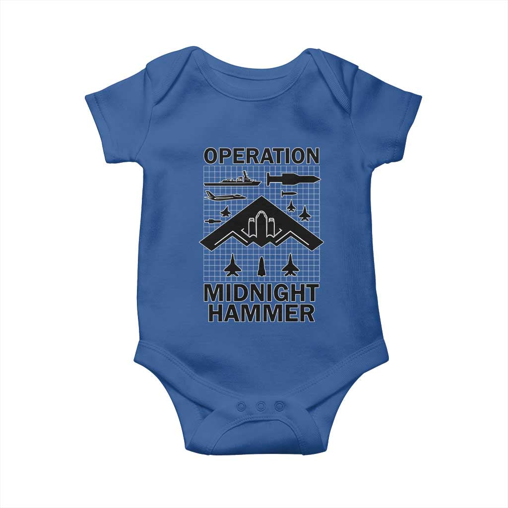 Operation Midnight Hammer Military Baby Onesie Tactical Warfare Jets Bombers TS02 Royal Blue Print Your Wear