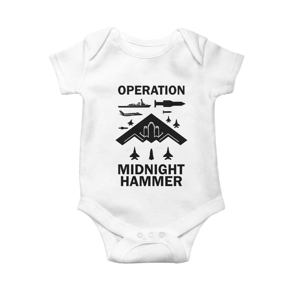 Operation Midnight Hammer Military Baby Onesie Tactical Warfare Jets Bombers TS02 White Print Your Wear
