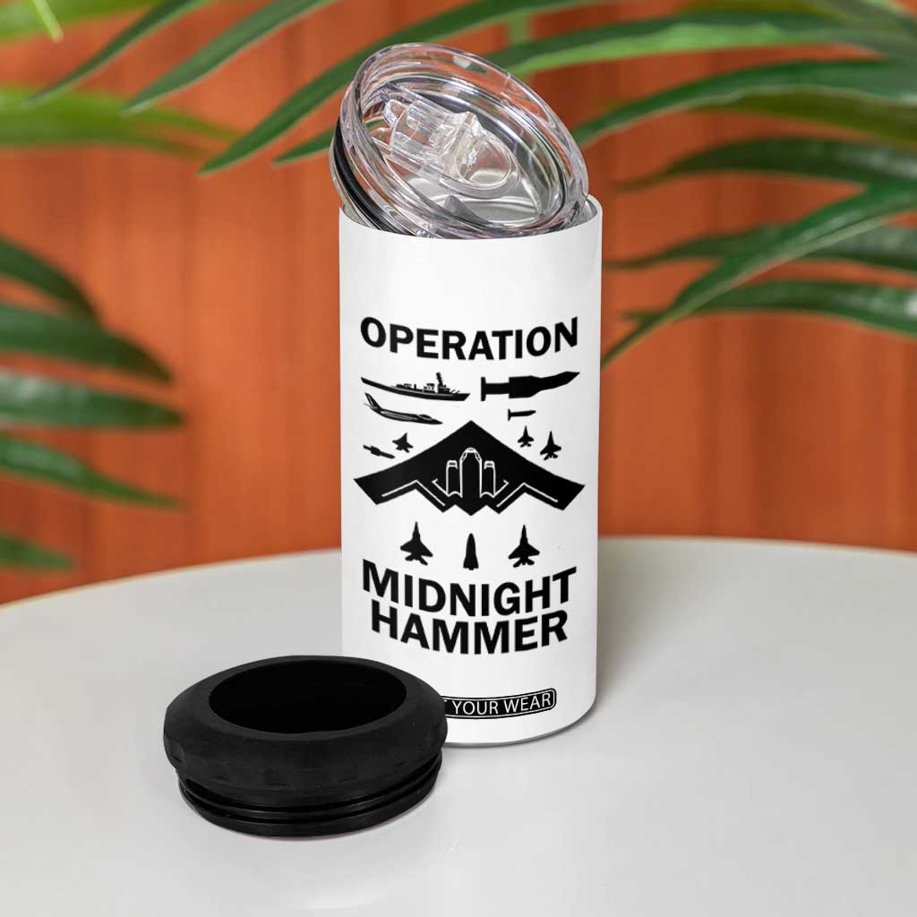 Operation Midnight Hammer Military 4 in 1 Can Cooler Tumbler Tactical Warfare Jets Bombers TS02 Print Your Wear