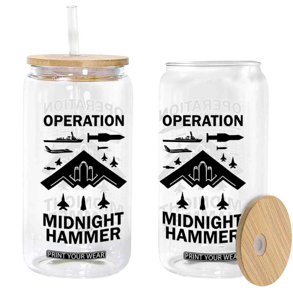 Operation Midnight Hammer Military Glass Can Tactical Warfare Jets Bombers TS02 Print Your Wear