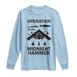 Operation Midnight Hammer Military Long Sleeve Shirt Tactical Warfare Jets Bombers TS02 Light Blue Print Your Wear