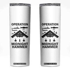Operation Midnight Hammer Military Skinny Tumbler Tactical Warfare Jets Bombers TS02 White Print Your Wear