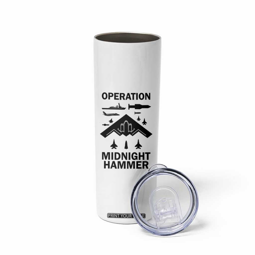Operation Midnight Hammer Military Skinny Tumbler Tactical Warfare Jets Bombers TS02 Print Your Wear