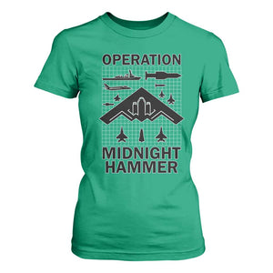 Operation Midnight Hammer Military T Shirt For Women Tactical Warfare Jets Bombers TS02 Irish Green Print Your Wear
