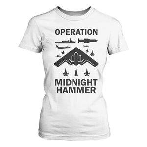 Operation Midnight Hammer Military T Shirt For Women Tactical Warfare Jets Bombers TS02 White Print Your Wear