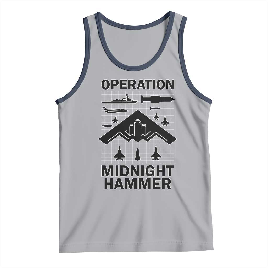 Operation Midnight Hammer Military Tank Top Tactical Warfare Jets Bombers TS02 Athletic Heather Navy Print Your Wear
