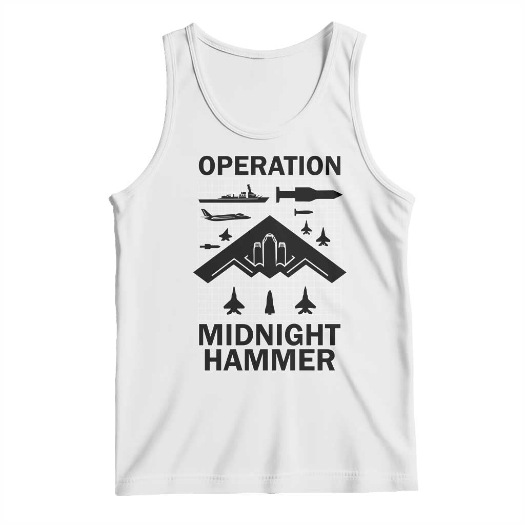 Operation Midnight Hammer Military Tank Top Tactical Warfare Jets Bombers TS02 White Print Your Wear