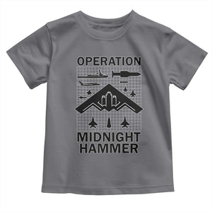 Operation Midnight Hammer Military Toddler T Shirt Tactical Warfare Jets Bombers TS02 Charcoal Print Your Wear