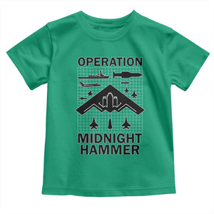 Operation Midnight Hammer Military Toddler T Shirt Tactical Warfare Jets Bombers TS02 Irish Green Print Your Wear
