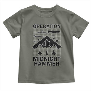 Operation Midnight Hammer Military Toddler T Shirt Tactical Warfare Jets Bombers TS02 Military Green Print Your Wear