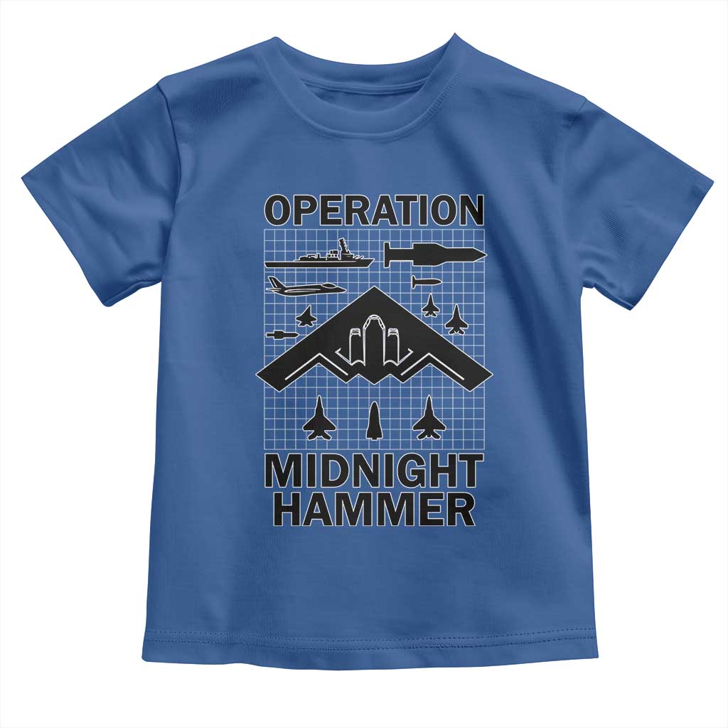 Operation Midnight Hammer Military Toddler T Shirt Tactical Warfare Jets Bombers TS02 Royal Blue Print Your Wear