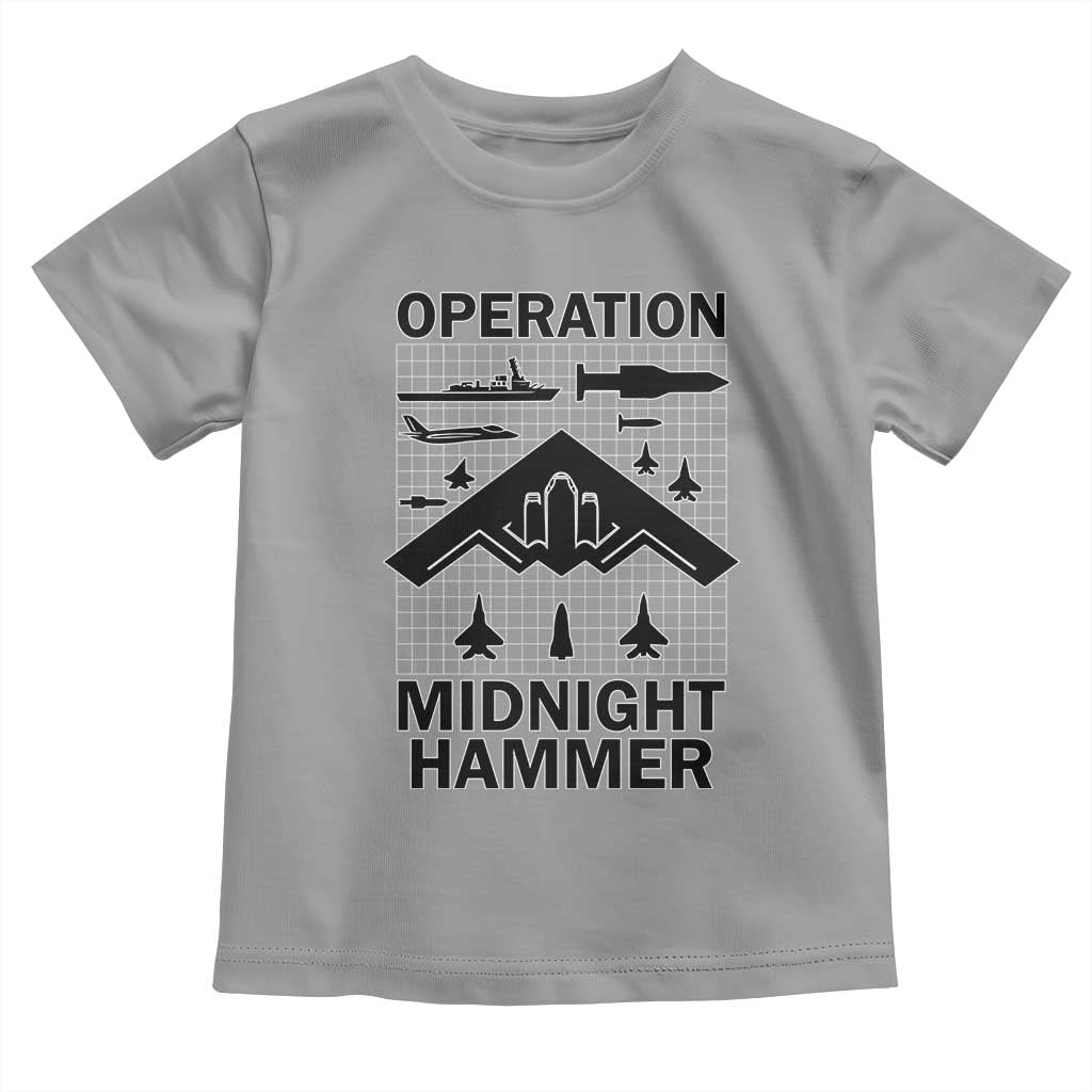 Operation Midnight Hammer Military Toddler T Shirt Tactical Warfare Jets Bombers TS02 Sport Gray Print Your Wear