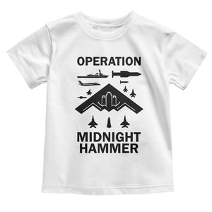 Operation Midnight Hammer Military Toddler T Shirt Tactical Warfare Jets Bombers TS02 White Print Your Wear