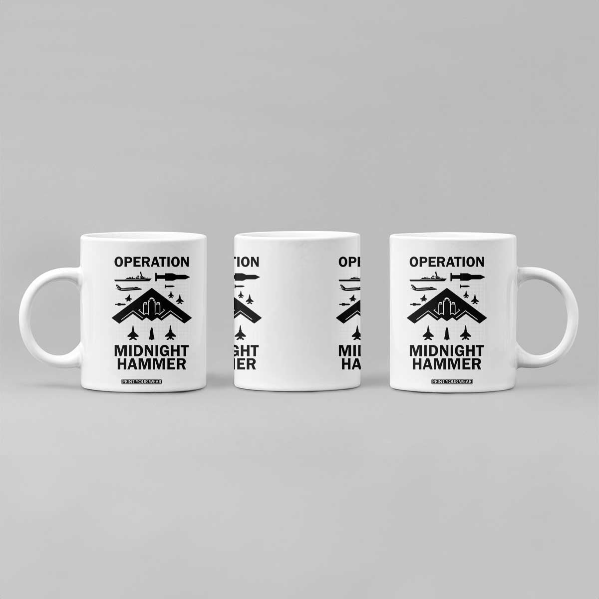 Operation Midnight Hammer Military Coffee Mug Tactical Warfare Jets Bombers TS02 Print Your Wear