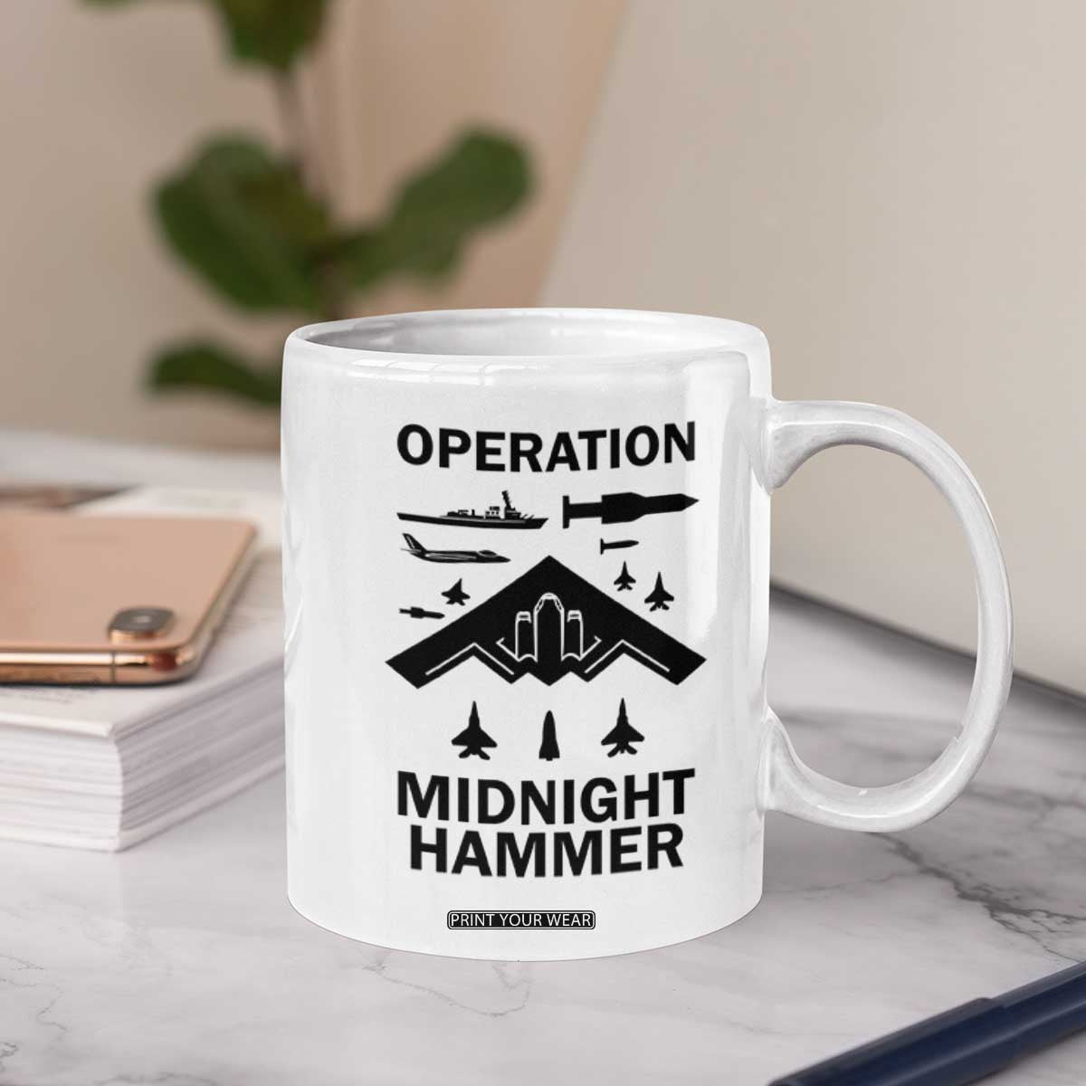 Operation Midnight Hammer Military Coffee Mug Tactical Warfare Jets Bombers TS02 Print Your Wear
