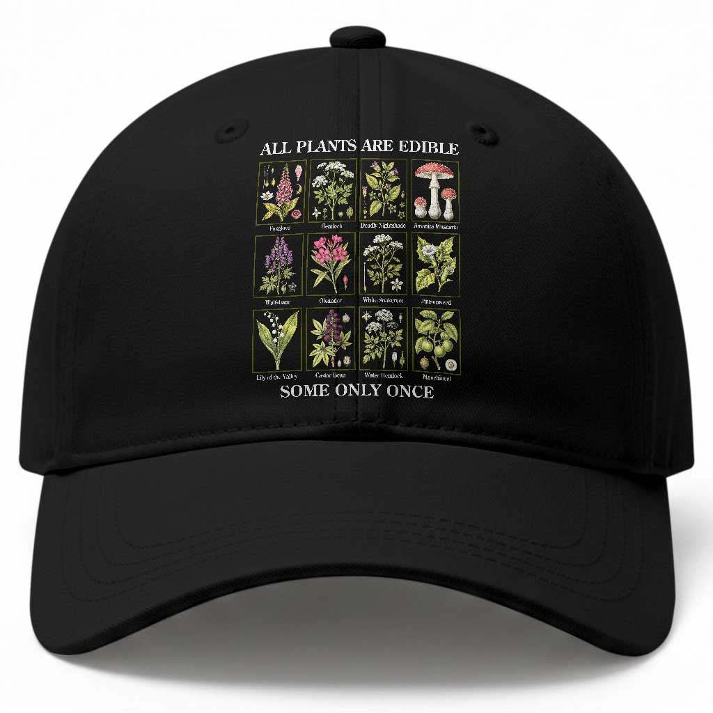 Vintage Botanical Poison Chart Graphic Baseball Cap All Plants Are Edible Some Only Once TS02 Print Your Wear