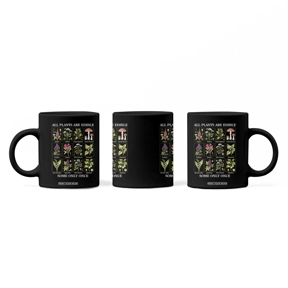 Vintage Botanical Poison Chart Graphic Coffee Mug All Plants Are Edible Some Only Once