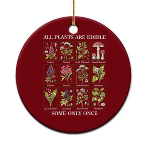 Vintage Botanical Poison Chart Graphic Ceramic Ornament All Plants Are Edible Some Only Once