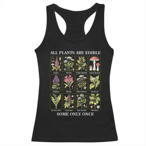Vintage Botanical Poison Chart Graphic Racerback Tank Top All Plants Are Edible Some Only Once