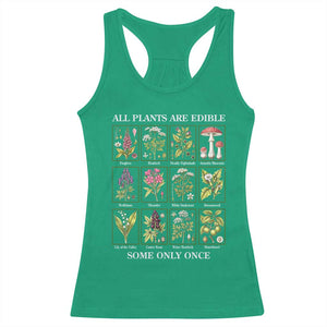 Vintage Botanical Poison Chart Graphic Racerback Tank Top All Plants Are Edible Some Only Once